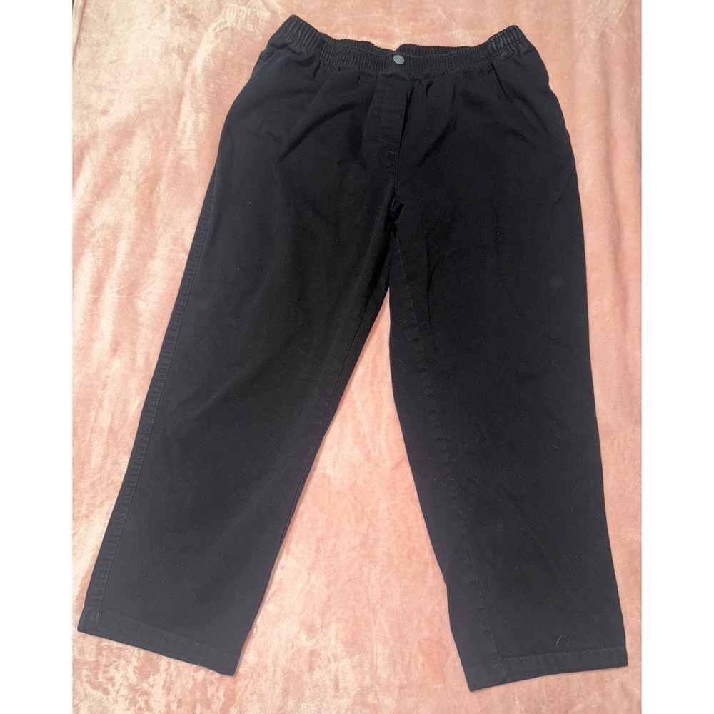 Woman Within Black Elastic Waist‎ Cropped Pants Size 22W Casual Comfort
